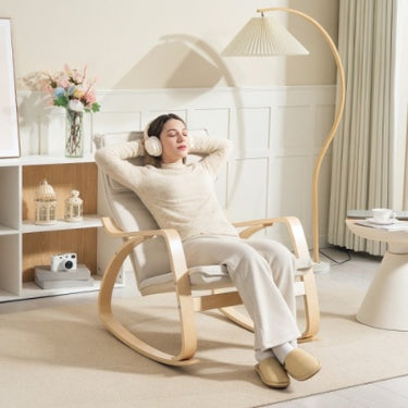 Upholstered Lounge Chair Recliner With High Back And Headrest